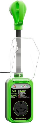 RV Surge Protector 30 أمبير، 10000 جول RV محلل دائرة مع غطاء مقاوم للماء، قابس محول RV لمقطورات السفر التخييم in Kuwait