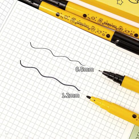 5 Pcs Cute Duck Black Drawing Pens Dual Tip Art Pens Fineliner Ink Pen Waterproof Markers Pen for Kids Adult Sketching Craft Art Supplies (Duck) in Saudi Arabia