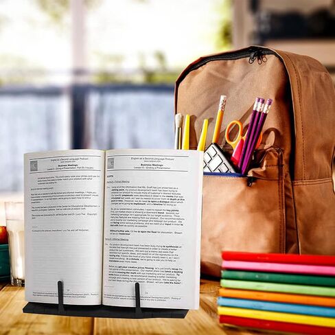 حامل ورق مستندات سطح المكتب من Barelove، حامل حامل حامل حامل للقراءة قابل للطي مع 7 أوضاع قابلة للتعديل ومشبك صفحة دليل الخط، رائع لكتابة وصفة الموسيقى الورقية بحجم A4 in Kuwait