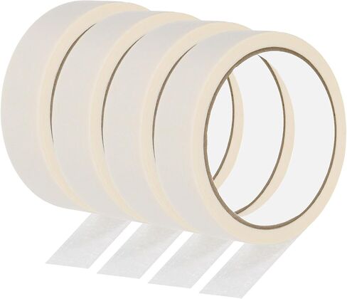PATIKIL Masking Tape 1 Inch Wide, 4 Roll 22 Yard Painters Tape Bulk No Residue Craft Tape for Wall Painting Labeling Car Painting Home DIY Flower Crafts Decoration, Beige in Kuwait