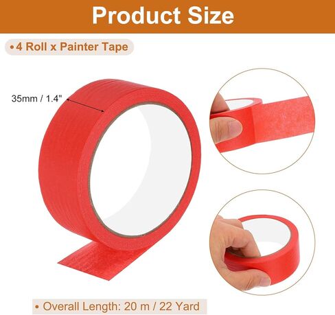 PATIKIL Masking Tape 1 Inch Wide, 4 Roll 22 Yard Painters Tape Bulk No Residue Craft Tape for Wall Painting Labeling Car Painting Home DIY Flower Crafts Decoration, Beige in Kuwait