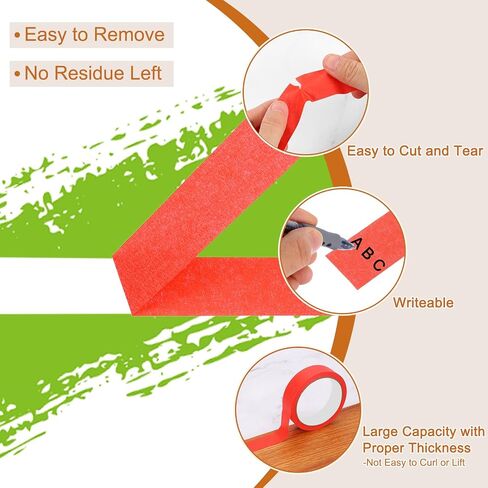 PATIKIL Masking Tape 1 Inch Wide, 4 Roll 22 Yard Painters Tape Bulk No Residue Craft Tape for Wall Painting Labeling Car Painting Home DIY Flower Crafts Decoration, Beige in Kuwait