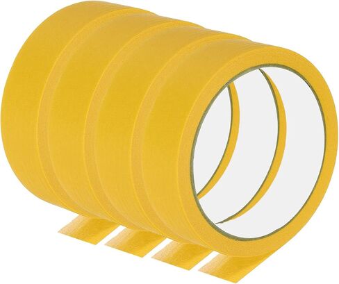 PATIKIL Masking Tape 1 Inch Wide, 4 Roll 22 Yard Painters Tape Bulk No Residue Craft Tape for Wall Painting Labeling Car Painting Home DIY Flower Crafts Decoration, Beige in Kuwait