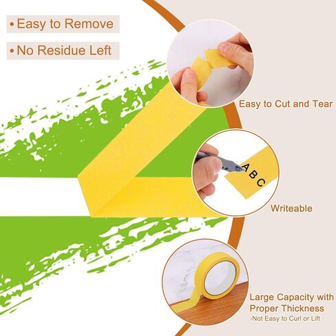PATIKIL Masking Tape 1 Inch Wide, 4 Roll 22 Yard Painters Tape Bulk No Residue Craft Tape for Wall Painting Labeling Car Painting Home DIY Flower Crafts Decoration, Beige in Kuwait