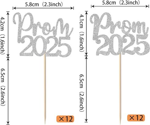 24 Pack Prom 2025 Graduation Cupcake Toppers Glitter 2025 Prom College Cupcake Picks for Congrats 2025 Graduation Class of 2025 Theme School Party Cake Decoration Supplies Silver in Saudi Arabia