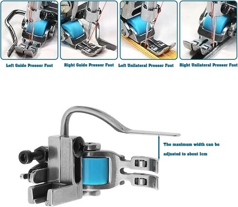 Create idea 1pc 5-in-1 Multifunctional Roller Foot #T5 Zipper Presser Foot with Left Right Edge Guide Compatible with Singer Compatible with Juki Compatible with Brother Blue in Saudi Arabia