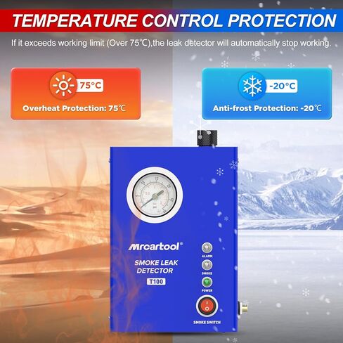 MR CARTOOL T130 Automotive EVAP Smoke Machine, Dual Mode 12V Car Fuel Pipe System Leak Tester Detector with Oil Level and Adjustable Flowmeter for All Vehicles in Kuwait