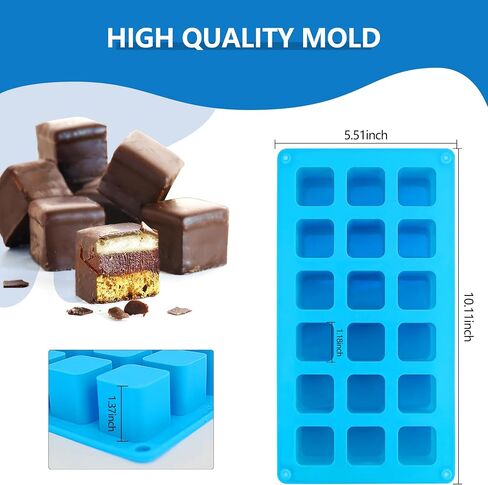 Sidosir 2Pcs 2inch Square Cube Silicone Mold for Mousse Cake, French Dessert Molds for Chocolate Brownie Bites, Brownie, Ice cream, Truffle, Jelly in Saudi Arabia