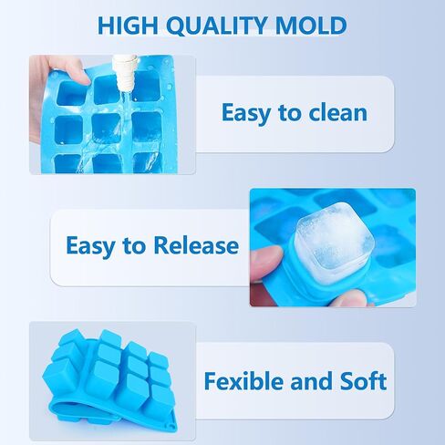 Sidosir 2Pcs 2inch Square Cube Silicone Mold for Mousse Cake, French Dessert Molds for Chocolate Brownie Bites, Brownie, Ice cream, Truffle, Jelly in Saudi Arabia