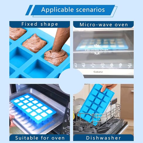 Sidosir 2Pcs 2inch Square Cube Silicone Mold for Mousse Cake, French Dessert Molds for Chocolate Brownie Bites, Brownie, Ice cream, Truffle, Jelly in Saudi Arabia