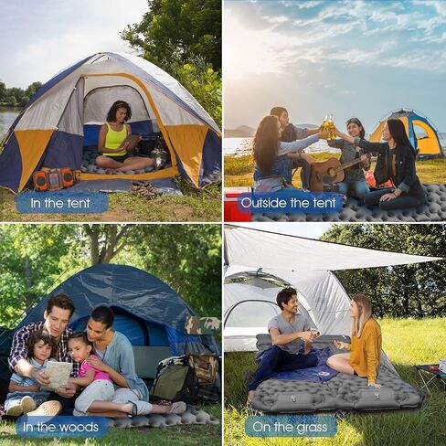 وسادة نوم HiiPeak للتخييم - سجادة نوم خفيفة الوزن قابلة للنفخ مع مضخة قدم مدمجة ووسادة، مرتبة هوائية مدمجة مطورة للتخييم، وحقيبة الظهر، والمشي لمسافات طويلة in Kuwait