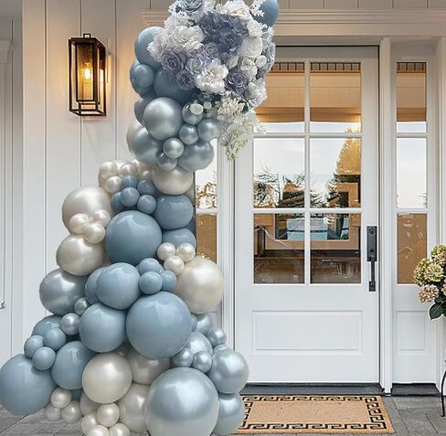 قوس البالون الأزرق الأزرق 18 12 10 10 5 بوصة مزدوجة محشو باطن البالونات الزرقاء البالونات الرمال اللؤلؤ in Kuwait