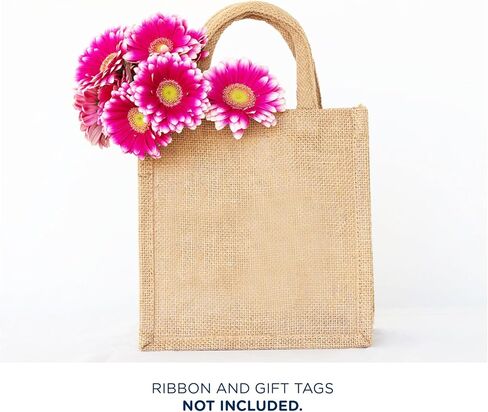 10 Small Burlap Gift Bags with Handles, Wedding Welcome & Bridesmaids Gifts, Bachelorette Party Favors - Reusable 8'x 8'x 6 in Saudi Arabia