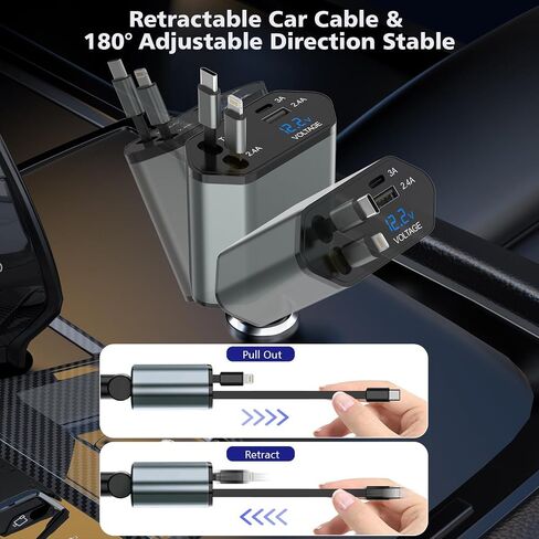 iPhone 15 Car Charger,2Pack Dual Port USB C Fast Car Charger[Apple Certified] Type C Rapid Car Charging with 2Pack USB C to C Nylon Braid Cable Apple Car Charger for iPhone 15/15 Plus/15 Pro Max/iPad in Kuwait