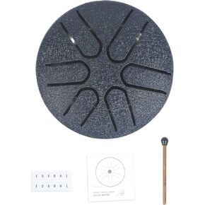 Steel Tongue Drum, Horse 12 Inch 13 Tones Tank Drum C Key Percussion Steel Drum Kit with Drum Mallets Note Stickers Finger Picks Mallet Bracket and Gig Bag(12 Inch 13 Tones Dark Blue)