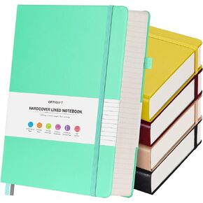 5 Pack College Ruled Notebook, 312 Numbered Pages Thick Notebooks Bulk, 100gsm No Bleed Paper Hardcover Leather Journal, Lined Journal Notebook Set for Women Men School Office, A5, Multicolor
