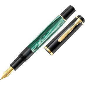 Pelikan Souverän M200 Fountain Pen, Medium Nib, Black, 1 Each (994004)
