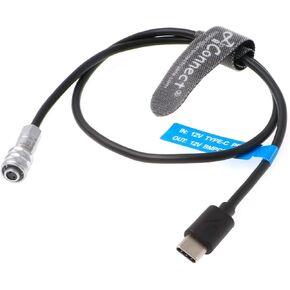 BMPCC-4K-6K Power-Cable Type-C to Weipu 2 Pin Female for PD-Power-Bank Blackmagic-Pocket-Cinema-Camera Flexible Coiled Cable