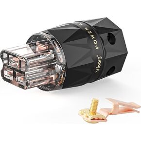 Viborg VF520 C19 HiFi Power Connector Pure Copper Audio IEC Power Plug AC 20A Female Power Cord Audio Cable Connectors (VF520, Pure Copper)