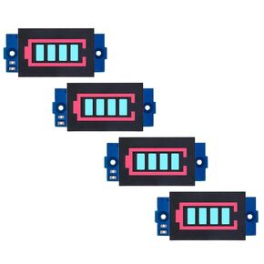 4PCS 3S 3 Series Lithium Battery Level Indicator Capacity Module Ni-MH 11.1V 12V 12.6V 4 Sections Blue LED Display Electric Vehicle Battery Power Tester Li-po Li-ion