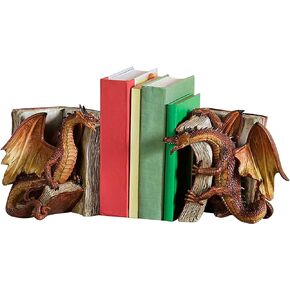 Dragon Decorative Bookend, 1 Pair Vintage Shelf Decor, Gothic Dragon Bookends, Medieval Evil Dragon Book Ends, Dragon Bookshelf Decorations