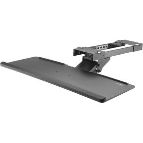 StarTech.com Under Desk-Mount Keyboard Tray - 26.4" Wide - Adjustable - Ergonomic Slide-Out Keyboard Shelf with Tilt and Swivel (KBTRAYADJ), Black