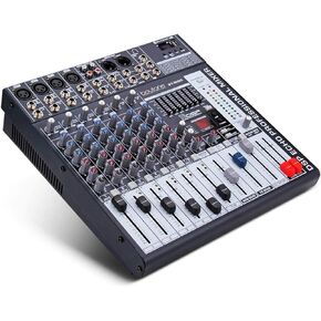 Boytone BT-80MX, 8 - Channel Bluetooth Audio Mixer - DJ Sound Controller, USB MP3 Player, 4 XLR Microphone Jack, 7 Band EQ, 16 BIT Digital Multi FX Processor, RCA IN-OUT Jack, 48V Phantom Power