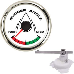 KAOLALI 52mm Rudder Angle Indicator Waterproof Gauge Meter 0-190 ohm with Mating Angle Sensor for Boat Yacht 52mm 9-32V Backlight（Black）