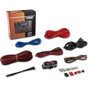 DS18 OFCKIT0 Ultra Flex Advance 0 Gauge Complete Amplifier Installation Wiring Kit 0GA with Fuse Holder and 250 Amp Fuse - Up to 3000 Watts, OFC 100% Cooper