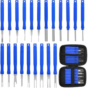 Linkstyle 21Pcs Terminal Removal Tool Kit, Upgraded Blue Pin Removal Tool Kit, Electrical Pin Extractor Tool Set,Wire Terminal Release Tool