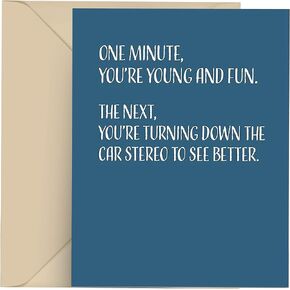 Happy Birthday Card, Single 4.25 X 5.5 Greeting Card With Envelope, Blank Inside, Funny Birthday Cards For Men and Women, Another Year of Questionable Life Decisions in Kuwait
