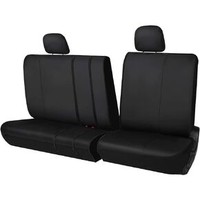 SUV Rear Bench Seat Cover for 2nd or 3rd Row Split Folding Back Seats, Fits 60/40 or 40/60 Split Bench Seats or 50/50 Rear Third Row Backseat, Universal, Easy to Clean, Black Faux Leather