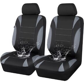 CAR PASS Waterproof Car Seat Covers Full Sets, Universal Fit Seat Covers for Cars, EVA Neoprene Seat Cover Set Full Sets, Interior Covers for Auto SUV,Vans,sedans, Trucks,(Black and Beige)