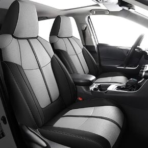 أغطية مقاعد السيارة RAV4 ملائمة حسب الطلب 2019-2024، مجموعة كاملة من الجلود المضادة للانزلاق لحماية وسادة السيارة تناسب Toyota RAV4 (ليس للهجين، Prime، Adventure، TRD-Off) in Kuwait