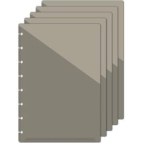 Letter Pocket Dividers for Discbound Notebooks fits Circa, Arc, TUL (Black Semi-Transparent, Set of 5)