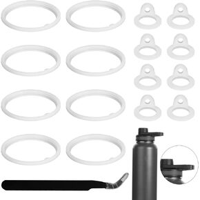 17pcs Water Bottle Lid Replacement for Thermoflask 24/32/40/64oz, Water Bottle Gasket Replacement Accessories Part O Ring Silicone Seal Ring Compatible with Thermoflask Spout Lid
