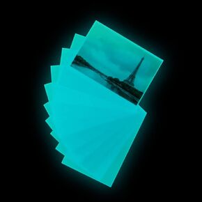Everyglow Glow in The Dark Photo Paper, Luminous Printing Paper Photoluminescent Inkjet Printing Paper Vnyl for Pictures Halloween Party(10pcs) 4''X6'' (Bluegreen) in Kuwait