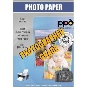PPD 100 Sheets Inkjet Super Premium Satin Semi Gloss Photo Paper 4x6 68lbs 255gsm 10.5mil Microporous Professional Photographer Grade Instant Dry Fade and Water Resistant (PPD-67-100)