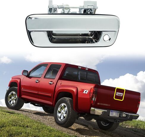 مقبض الباب الخلفي كروم مع فتحة مفتاح، متوافق مع 2004-2012 Chevy Colorado & GMC Canyon & Isuzu i-280، i-290، i-350، i-370، استبدال # 80584، GM1915118 قفل مزلاج الباب الخلفي الخارجي in Kuwait