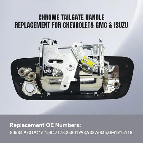 مقبض الباب الخلفي كروم مع فتحة مفتاح، متوافق مع 2004-2012 Chevy Colorado & GMC Canyon & Isuzu i-280، i-290، i-350، i-370، استبدال # 80584، GM1915118 قفل مزلاج الباب الخلفي الخارجي in Kuwait