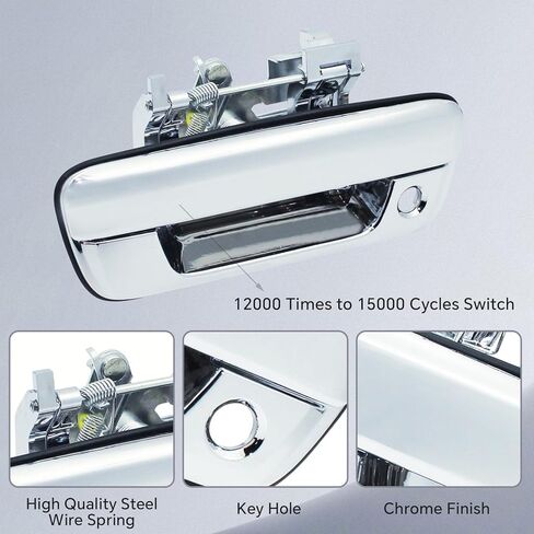 مقبض الباب الخلفي كروم مع فتحة مفتاح، متوافق مع 2004-2012 Chevy Colorado & GMC Canyon & Isuzu i-280، i-290، i-350، i-370، استبدال # 80584، GM1915118 قفل مزلاج الباب الخلفي الخارجي in Kuwait