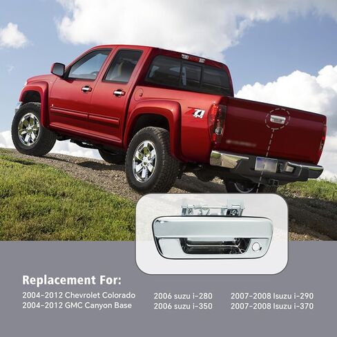 مقبض الباب الخلفي كروم مع فتحة مفتاح، متوافق مع 2004-2012 Chevy Colorado & GMC Canyon & Isuzu i-280، i-290، i-350، i-370، استبدال # 80584، GM1915118 قفل مزلاج الباب الخلفي الخارجي in Kuwait
