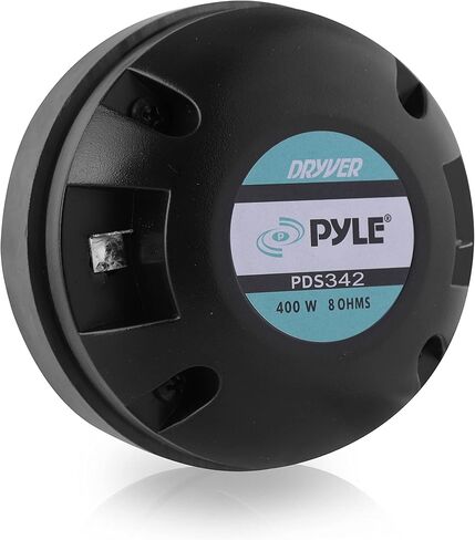Pyle 1.35 Inch Tweeter Horn Driver-400 Watt High Power Car Audio Speaker System w/Flat Aluminum Voice Coil,Titanium Diaphragm, 1kHz-20 kHz Frequency,104 dB, 8Ohm, Heavy Duty 20 oz Magnet PDS342, Black in Saudi Arabia