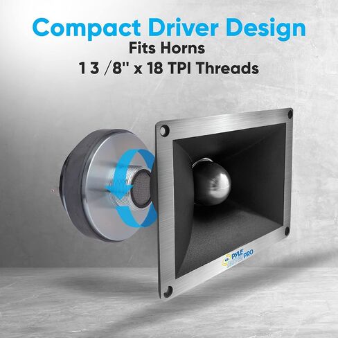 Pyle 1.35 Inch Tweeter Horn Driver-400 Watt High Power Car Audio Speaker System w/Flat Aluminum Voice Coil,Titanium Diaphragm, 1kHz-20 kHz Frequency,104 dB, 8Ohm, Heavy Duty 20 oz Magnet PDS342, Black in Saudi Arabia