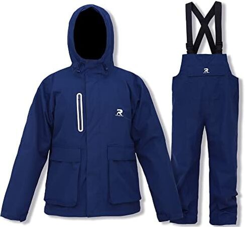 RainRider Rain Suits for Fishing Waterproof Rain Jacket with Bib Pants Overall Men Women Foul Weather Gear in Kuwait