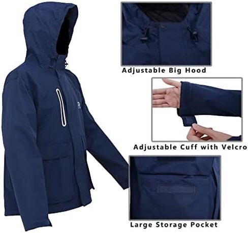 RainRider Rain Suits for Fishing Waterproof Rain Jacket with Bib Pants Overall Men Women Foul Weather Gear in Kuwait