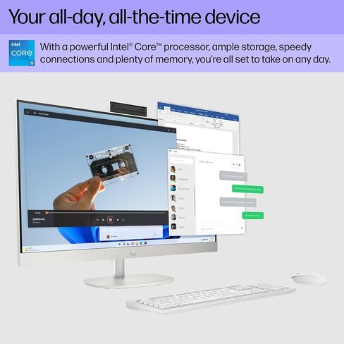 كمبيوتر مكتبي HP الكل في واحد مقاس 27 بوصة، شاشة FHD، الجيل الثالث عشر Intel Core i5-1335U، ذاكرة الوصول العشوائي 16 جيجابايت، 512 جيجابايت SSD، Intel UHD Graphics، Windows 11 Home، 27-cr0070 (2023) in Kuwait