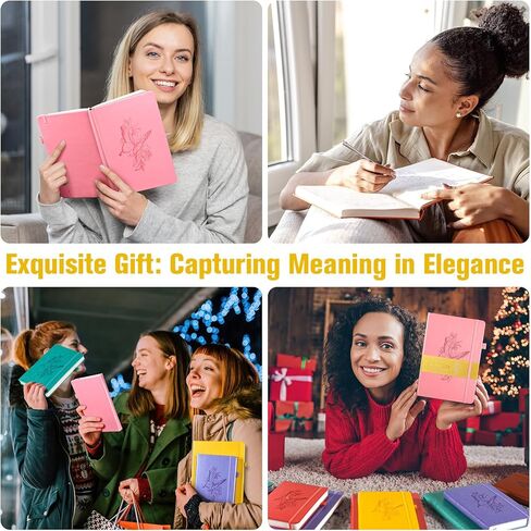 Lined Notebook Journal for Women, 312 Numbered Pages A5 Thick Leather Journal, 100gsm Paper Daily Journal for Work Travel, Hardcover College Ruled Notebook, Giftable Butterfly Floral Notebook, Purple in Kuwait