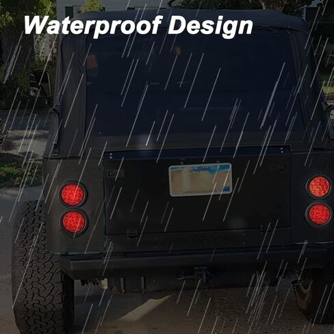 8 قطع 4 بوصة مصابيح خلفية LED مستديرة للمقطورة 24 مصباح LED مقاوم للماء 4 بوصة توقف الفرامل بدوره الذيل ماركر أضواء مقطورة محكمة الغلق للشاحنة مقطورة RV قارب Jeep UTE UTV 12V جروميت والمكونات متضمنة in Kuwait