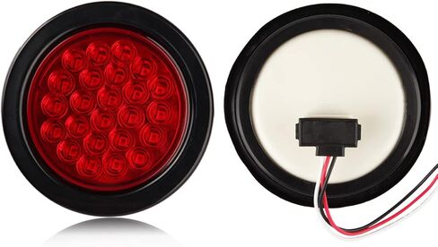 8 قطع 4 بوصة مصابيح خلفية LED مستديرة للمقطورة 24 مصباح LED مقاوم للماء 4 بوصة توقف الفرامل بدوره الذيل ماركر أضواء مقطورة محكمة الغلق للشاحنة مقطورة RV قارب Jeep UTE UTV 12V جروميت والمكونات متضمنة in Kuwait